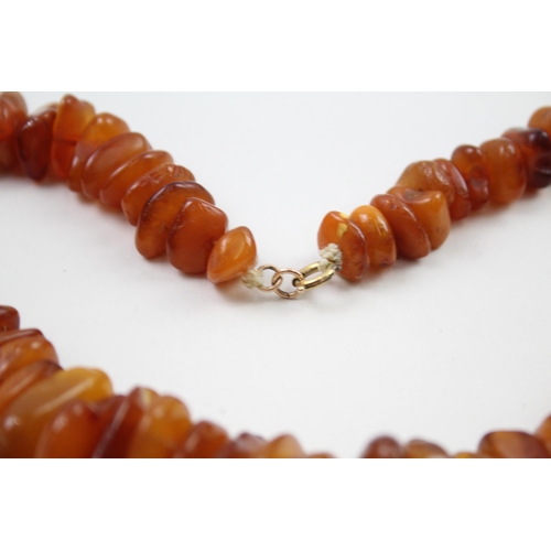 375 - Chunky Amber graduated necklace (129g)