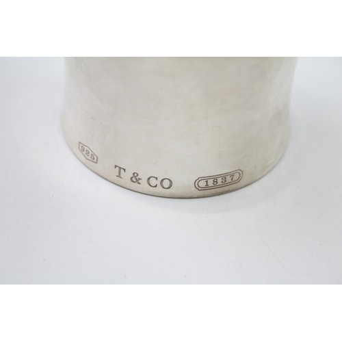 379 - Silver wide cuff bangle by designer Tiffany & Co (92g)