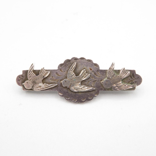 375 - HM silver bird brooches x3   8g total weight