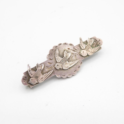 375 - HM silver bird brooches x3   8g total weight