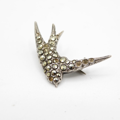 375 - HM silver bird brooches x3   8g total weight