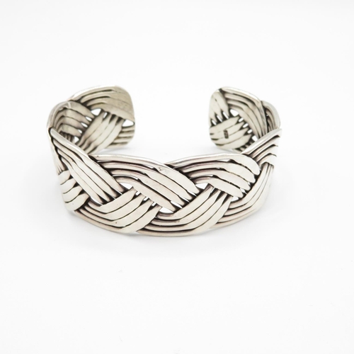 406 - 2x HM silver bangles adjustable 92.6g