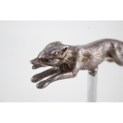 401 - Vintage 1965 Birmingham Sterling Silver Topped Leaping Fox Bottle Opener (91g)