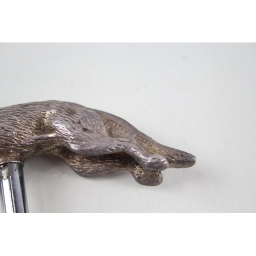 401 - Vintage 1965 Birmingham Sterling Silver Topped Leaping Fox Bottle Opener (91g)