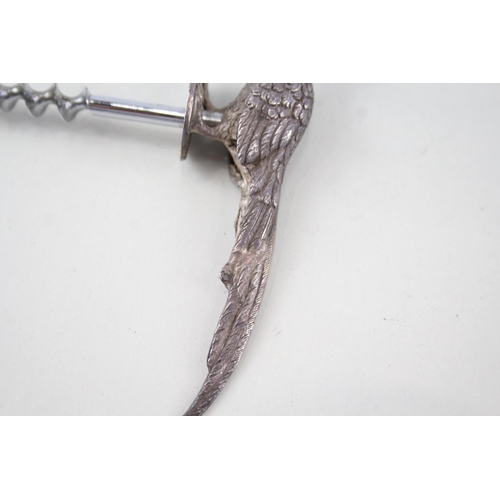 402 - Vintage 1965 Birmingham Sterling Silver Topped Pheasant Corkscrew (60g)