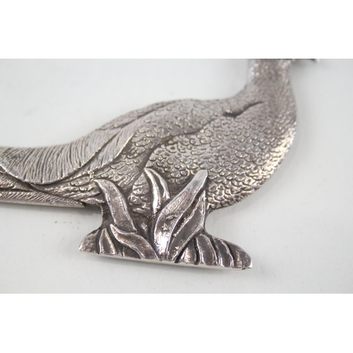 403 - Vintage Hallmarked 1989 London  Sterling Silver Novelty Pheasant Bookmark (87g)