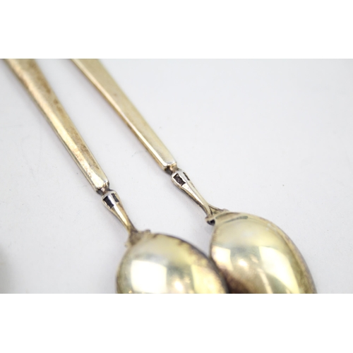 410 - 6 x Vintage Hallmarked 1979 Birmingham Sterling Silver Enamel Teaspoons (60g)