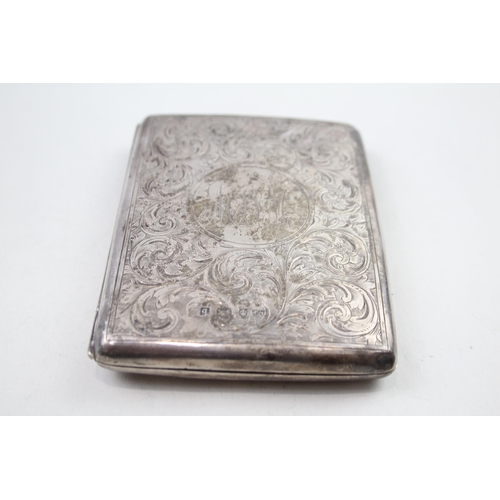 416 - Antique Victorian 1901 Birmingham Sterling Silver Calling Card Stamp Case (110g)