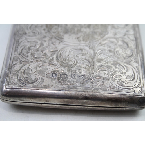 416 - Antique Victorian 1901 Birmingham Sterling Silver Calling Card Stamp Case (110g)