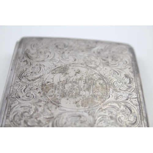 416 - Antique Victorian 1901 Birmingham Sterling Silver Calling Card Stamp Case (110g)