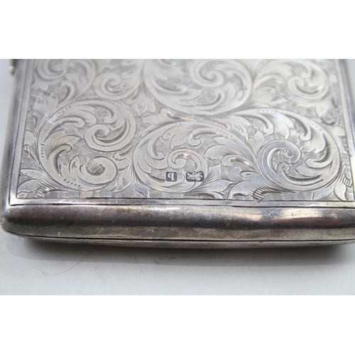 416 - Antique Victorian 1901 Birmingham Sterling Silver Calling Card Stamp Case (110g)