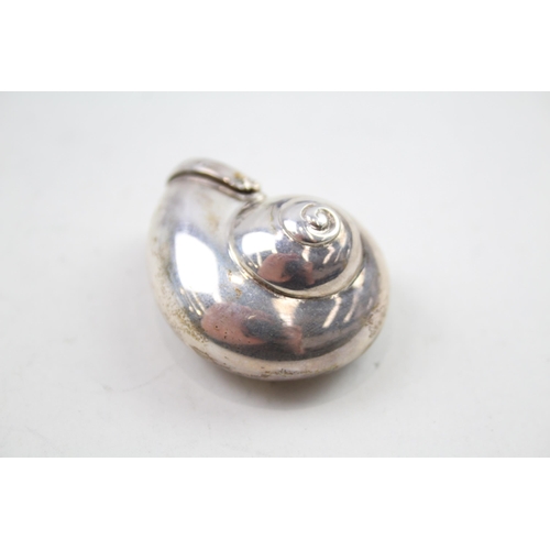 418 - Vintage 1999 London Sterling Silver Snail / Shell Novelty Snuff Box (27g)