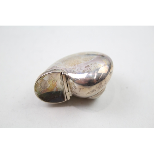 418 - Vintage 1999 London Sterling Silver Snail / Shell Novelty Snuff Box (27g)