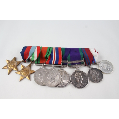 453 - WW2 ER.II Officers Mounted Medal Group inc Italy Star 1953 Coronation 1977 Jubil