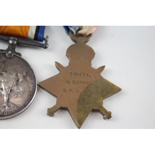 456 - WW1 1914-15 Star Trio Named 145471 H. Coppin S.P.O R.N