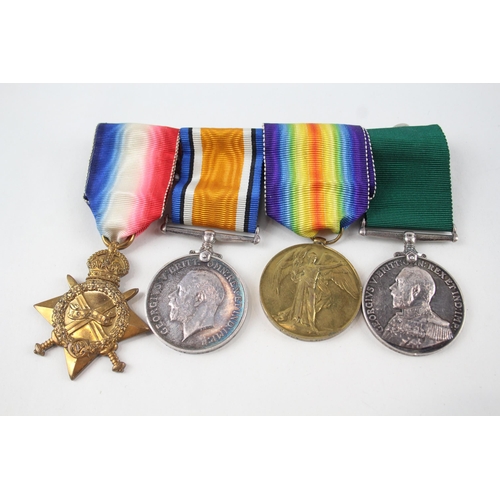 457 - WW1 Navy Long Service Medal Group Mounted T3039 T.Guy Sto R.N.R 23120