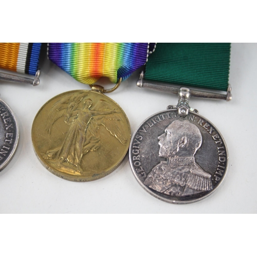 457 - WW1 Navy Long Service Medal Group Mounted T3039 T.Guy Sto R.N.R 23120