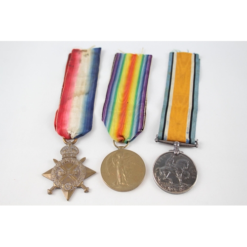 471 - WW1 1914-15 Star Trio& Original Long Ribbons Named Gnr Bmbr 34180