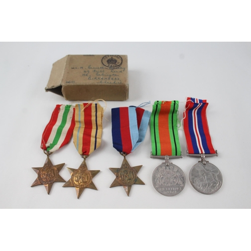 473 - Boxed WW2 Army Medal Group inc Africa Italy Stars