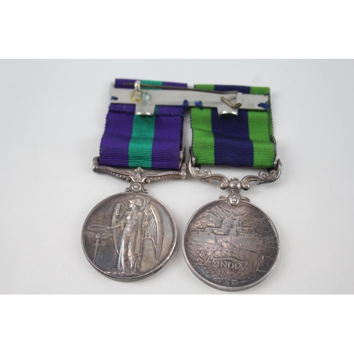 481 - GV.I GV Mounted Medal Pair Named 2319032 sgln H.H Burrell R. Signals