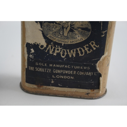 492 - Vintage Gunpowder Tins Smokeless Diamond & Schultze London Advertising Tin x 2