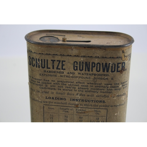 492 - Vintage Gunpowder Tins Smokeless Diamond & Schultze London Advertising Tin x 2