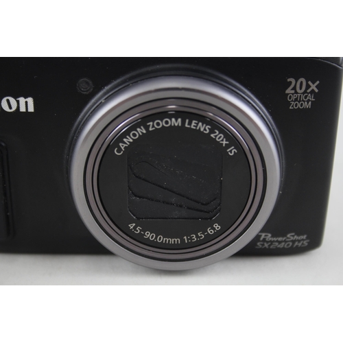 504 - Canon Powershot SX240 HS Digital Compact Camera Working w/ 20x Optical Zoom