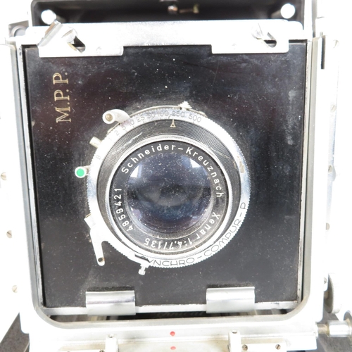 506 - Large format 'Watch The Birdie' SYNCHRO-COMPOR-P Camera with folding bellows and schneider lens