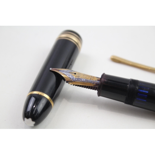 560 - MONTBLANC Meisterstuck No.149 Black Fountain Pen w/ 14ct Gold Nib WRITING