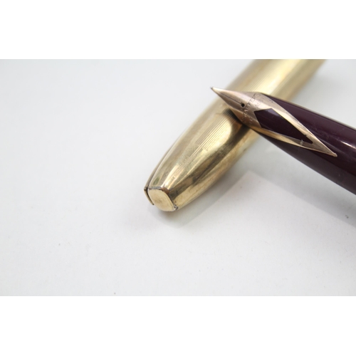 565 - Vintage SHEAFFER PFM Pen For Men Burgundy Fountain Pen w/ 14ct Gold Nib WRITING