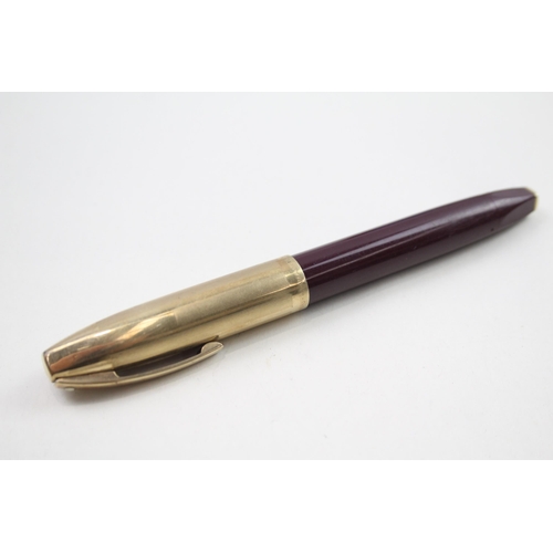 565 - Vintage SHEAFFER PFM Pen For Men Burgundy Fountain Pen w/ 14ct Gold Nib WRITING