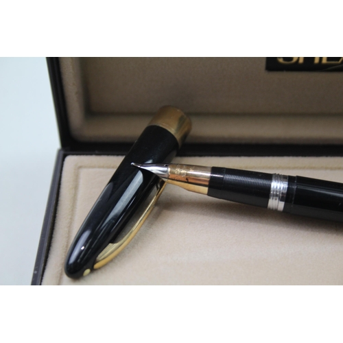 566 - Vintage SHEAFFER Snorkel Black Cased Fountain Pen w/ 14ct Gold Nib WRITING