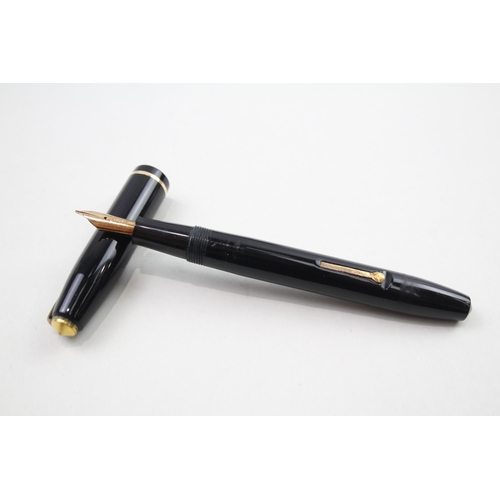 576 - Vintage CONWAY STEWART 85 Black Fountain Pen w/ 14ct Gold Nib WRITING