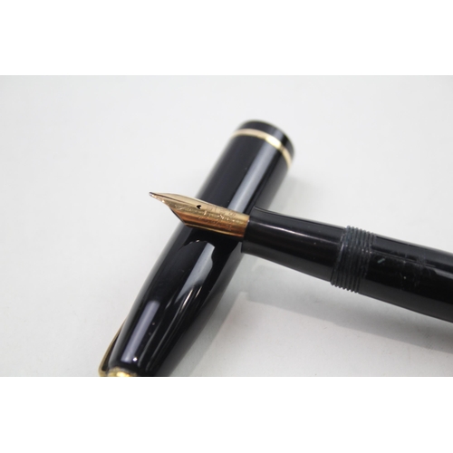 576 - Vintage CONWAY STEWART 85 Black Fountain Pen w/ 14ct Gold Nib WRITING