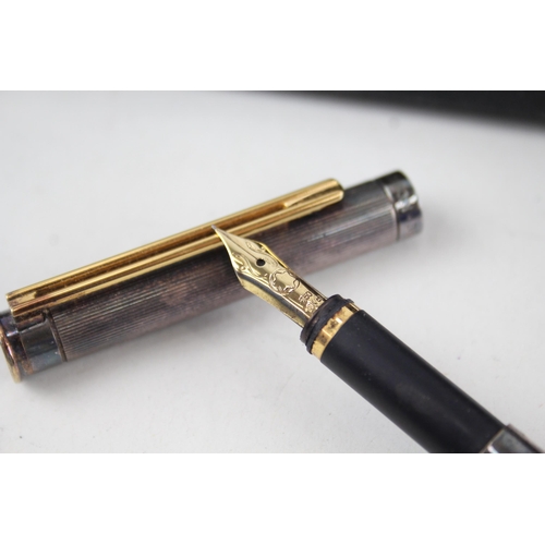 581 - Vintage Montblanc Noblesse Silver Plated Fountain Pen w/ 18ct Gold Nib WRITING