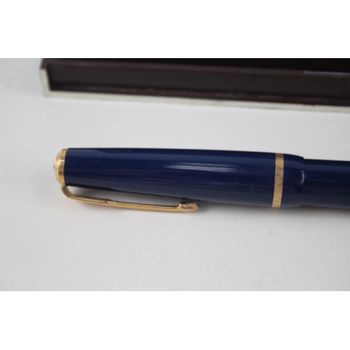 586 - 2 x Vintage PARKER Duofold Fountain Pens w/ 14ct Gold Nib WRITING Inc Black Etc