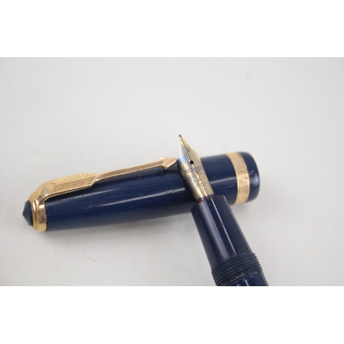 587 - 2 x Vintage PARKER Duofold Fountain Pens w/ 14ct Gold Nib WRITING Inc Black Etc