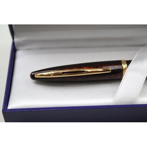 599 - Vintage WATERMAN Carene Burgundy Lacquer Fountain Pen w/ 18ct Gold Nib WRITING