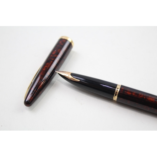 599 - Vintage WATERMAN Carene Burgundy Lacquer Fountain Pen w/ 18ct Gold Nib WRITING