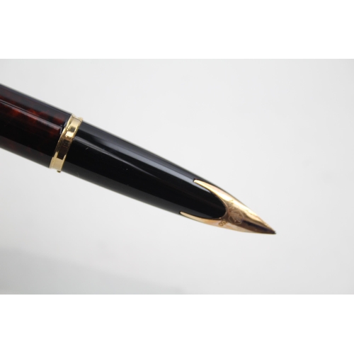 599 - Vintage WATERMAN Carene Burgundy Lacquer Fountain Pen w/ 18ct Gold Nib WRITING