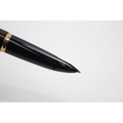 599 - Vintage WATERMAN Carene Burgundy Lacquer Fountain Pen w/ 18ct Gold Nib WRITING