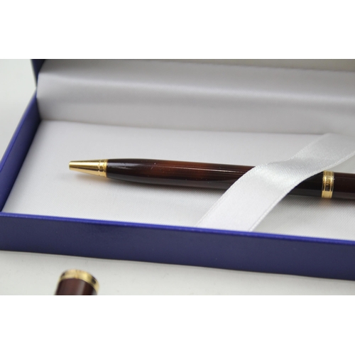 600 - Vintage WATERMAN Gentleman  Brown Lacquer Fountain Pen w/ 18ct Gold Nib WRITING