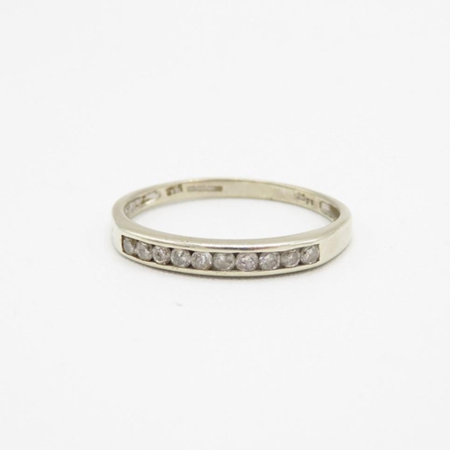 45 - 9ct gold diamond half eternity ring, channel set (1.4g) Size  Q