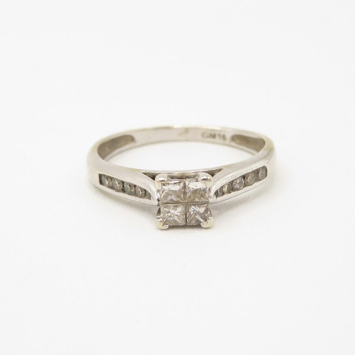 86 - 9ct gold vari-cut diamond ring (1.9g)