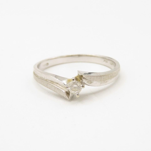 87 - 9ct gold diamond solitaire ring (1.6g) Size  M