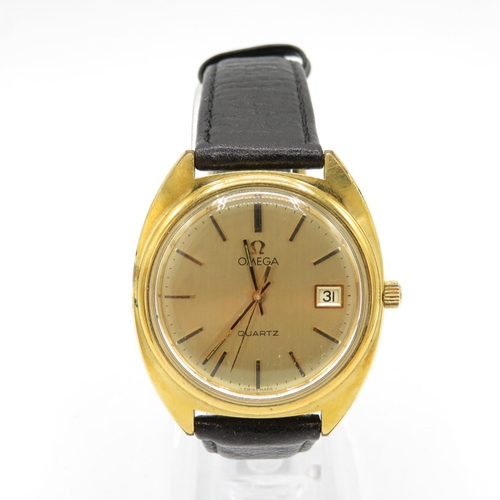 544 - Vintage Omega Gold Tone WRISTWATCH Quartz - Watch Runs -