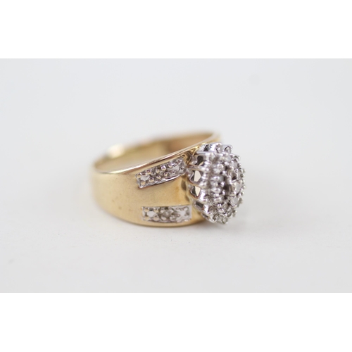 37 - 10ct gold diamond dress ring, claw set 2.5g Size P 1/2