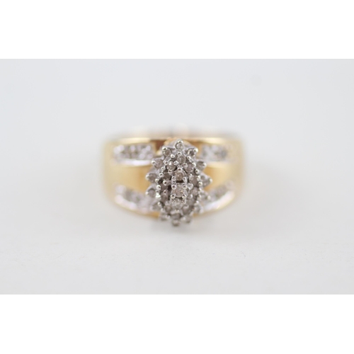 37 - 10ct gold diamond dress ring, claw set 2.5g Size P 1/2