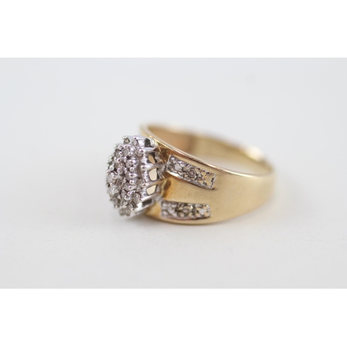 37 - 10ct gold diamond dress ring, claw set 2.5g Size P 1/2