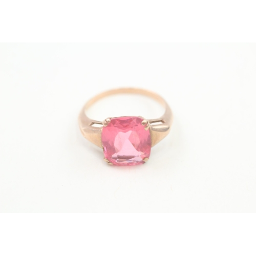 41 - 8ct gold antique pink paste dress ring 3.2g Size P